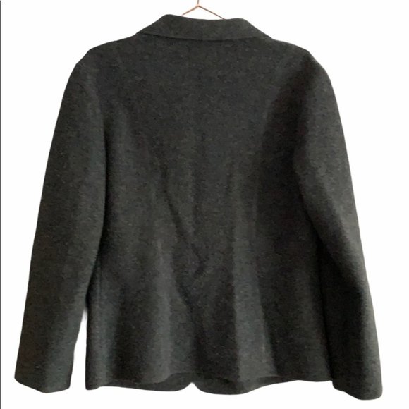 Lands End Grey Wool Blazer Size 10 - Picture 2 of 6